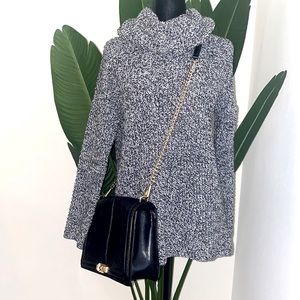 H&M black & white cowl neck sweater